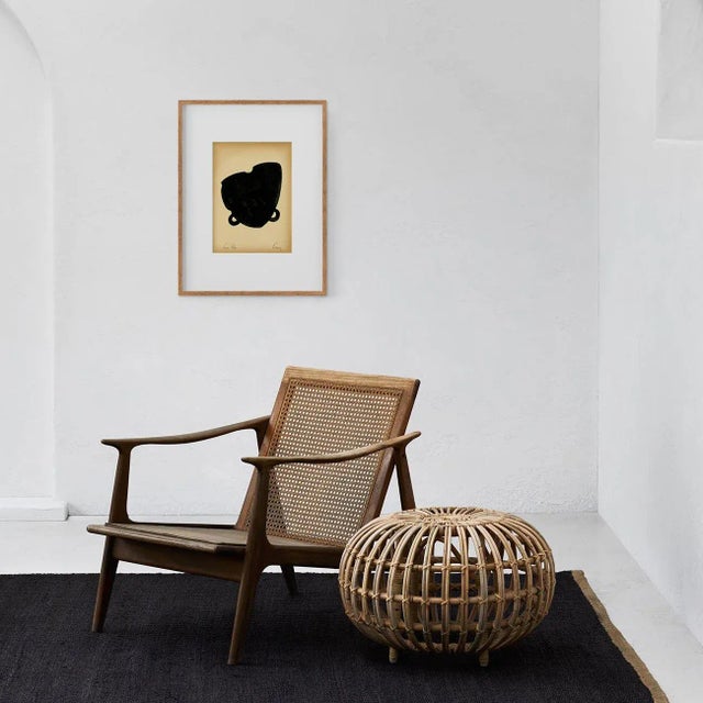 Contemporary "Forms" Contemporary Minimalist Gouache Drawing on Vintage Paper For Sale - Image 3 of 4