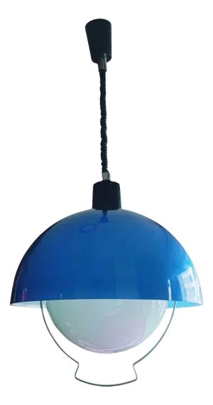 Mid-Century Vintage Blue Pendant Lamp, 1970s