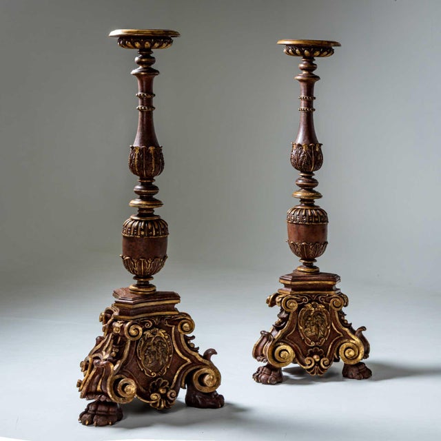 Early Baroque Altar Candlesticks, Florence, 1627, Set of 2 For Sale - Image 4 of 12