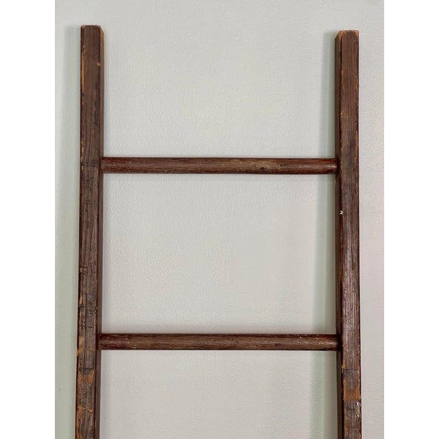 Antique American Rustic Farmstead Wooden Ladder For Sale - Image 10 of 15