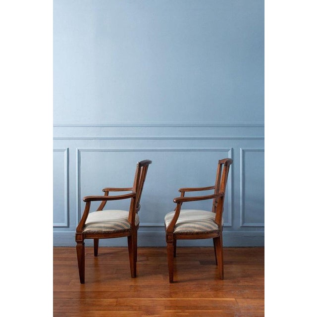 Early 19th Century French Provincial Armchairs with Tapered Legs, Set of 2 For Sale - Image 3 of 13