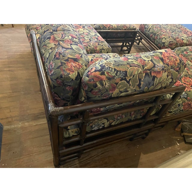 Mid 20th Century Mid 20th Century 6 Pieces Ficks Reed Bamboo Rattan Modular Sectional Corner Chairs Chaise Couch Footstool For Sale - Image 5 of 12