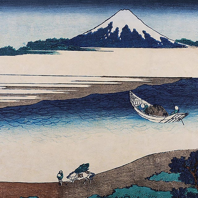 SAMPLE - Boråstapeter Hokusai Mural In Blue For Sale