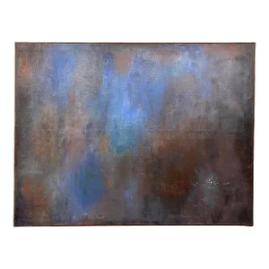 Large Original Oil on Canvas Abstract Painting, Prominent Blue