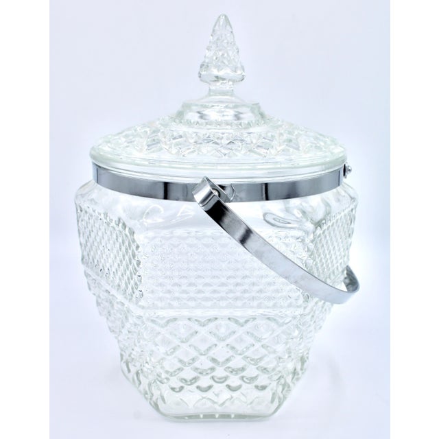Transparent Mid Century Italian Crystal Biscuit Jar For Sale - Image 8 of 13