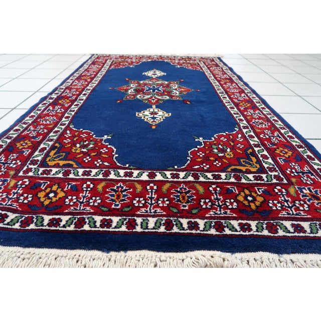 1960s 1960s, Vintage Persian Kerman Rug Handmade Wool 3.1' X 5.2' For Sale - Image 5 of 11