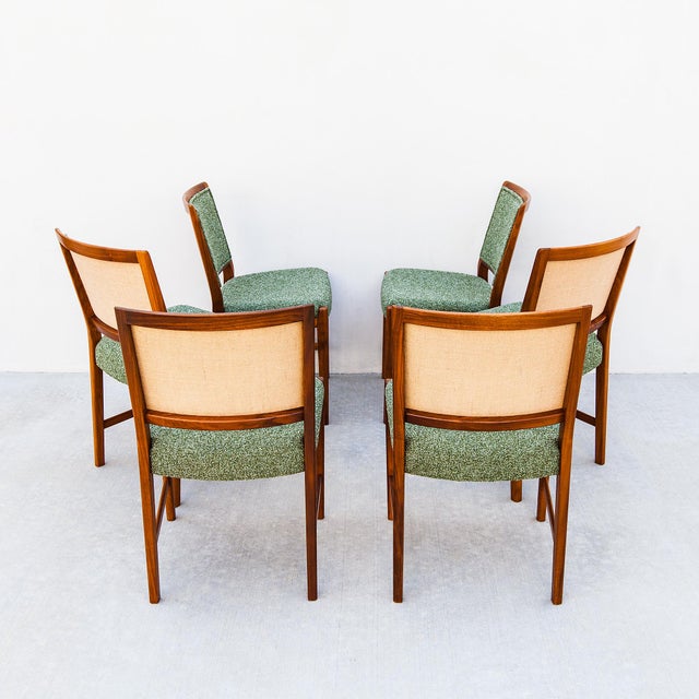 Vintage Mid Century Modern Walnut Dining Chairs by Skaraborgs For Sale - Image 9 of 15