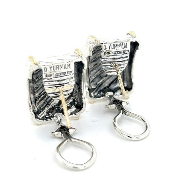 1990s Pair of David Yurman Authentic Estate Earrings 14k Gold + Silver For Sale - Image 13 of 13