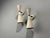 Italian Mid-Century Modern, White Lacquered Metal, Brass, Wall Lights or Sconces, Italy, 1960s Pair of dual light wall...
