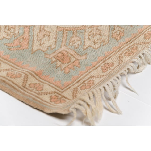 Turkish Mid 20th Century Muted Terracotta & Sage Medallion Rug For Sale - Image 3 of 10