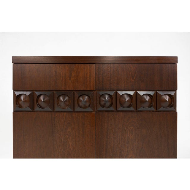 Mid-Century Modern Brutalist Geometrical Bar Cabinet, Belgium, 1970s For Sale - Image 3 of 13