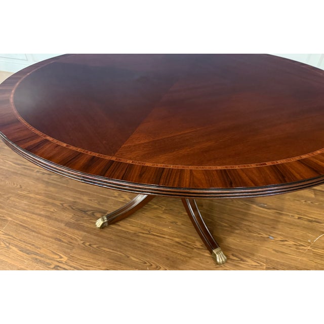 Leighton Hall Furniture Traditional 58” Diameter Mahogany Dining/Breakfast Table by Leighton Hall - Showroom Sample For Sale - Image 4 of 11