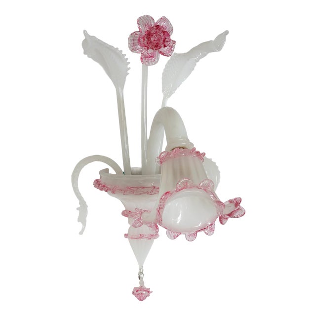 Vintage Murano Glass Wall Lamps from Made Murano Glass, 1950s, Set of 2 For Sale