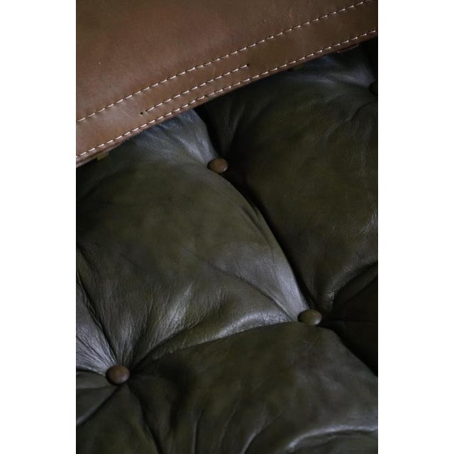 Sirocco Safari Chairs in Ash and Green Leather attributed to Arne Norell for Aneby Mobler, 1960s, Set of 2 For Sale - Image 13 of 18
