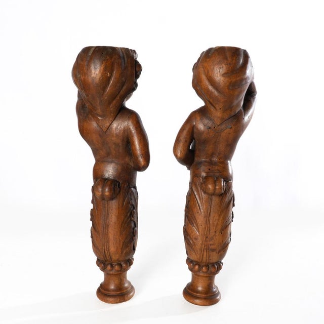 Victorian Antique Carved Cherubs For Sale - Image 3 of 6