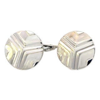 1990s Pair of Georg Jensen Estate Cufflinks Sterling Silver For Sale
