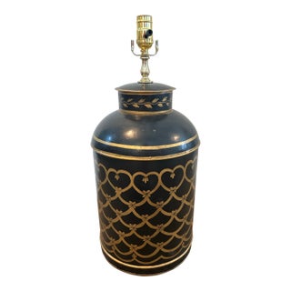 Black Victorian Tea Caddy Custom Lamp For Sale