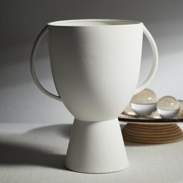 Lampton Matt White Ceramic Vase For Sale - Image 4 of 5