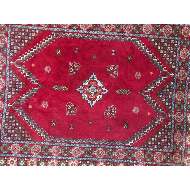 - Nice Moroccan 20th-century rug from Rabat - Entirely hand-knotted - Wool velvet on cotton foundations