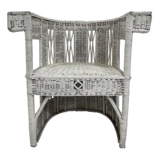 Vienna Secession Wicker Armchair from Prag-Rudniker, Austria, 1900 For Sale