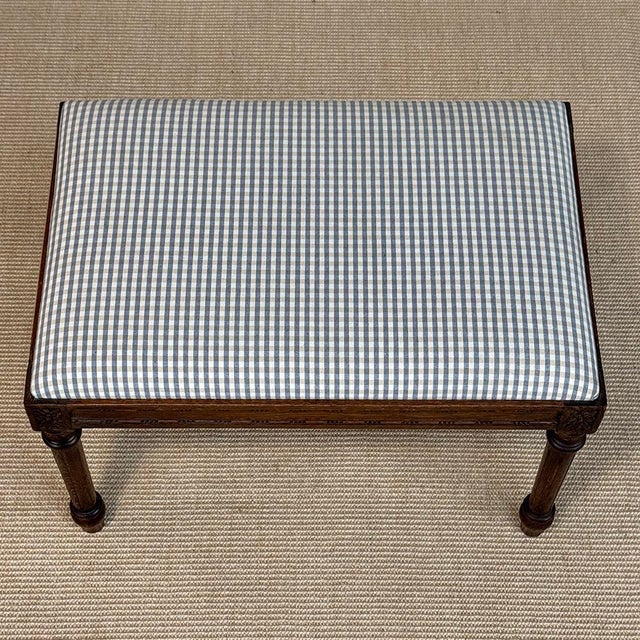 Antique French Louis XVI Style Walnut Vanity Stool ~ Piano Bench For Sale - Image 12 of 15