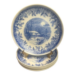 Spode Winters Eve Pasta Bowls - Set of 5 For Sale