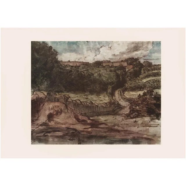 1950s After Jean-François Millet "The Cousin Farm at Greville", Vintage Full-Color Print For Sale - Image 4 of 5