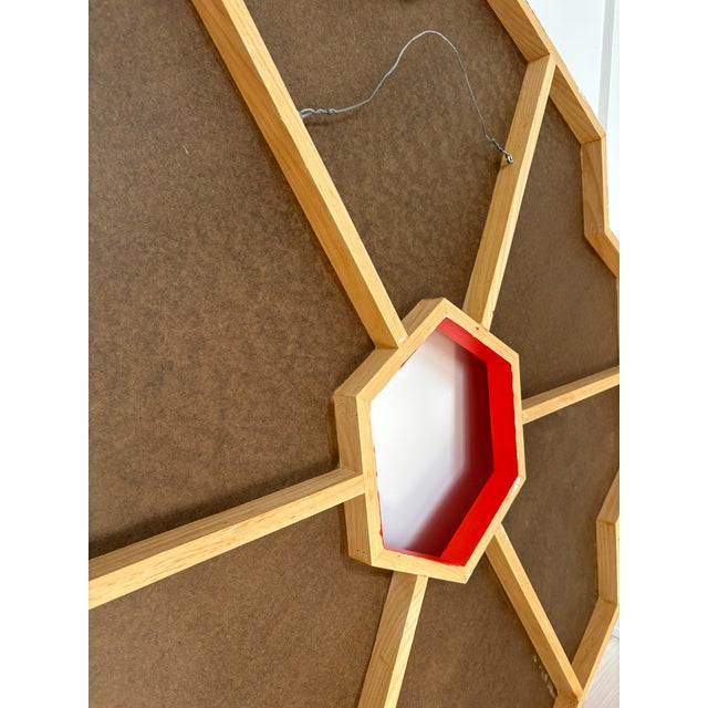 Vintage Large Hard Edge Abstract Geometric Shaped Painting, Manner of Frank Stella For Sale - Image 10 of 10