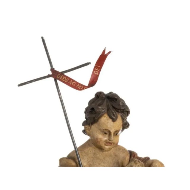 Saint John the Baptist Sculpture, 18th Century, Wood For Sale - Image 4 of 6