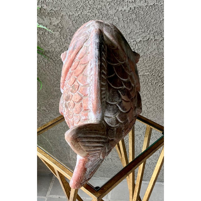 Rustic Chic Late 20th-Century Barro Rojo (Red Clay) in or Out of Doors Wide-Mouth Fish Planter, Mexico For Sale - Image 13 of 18