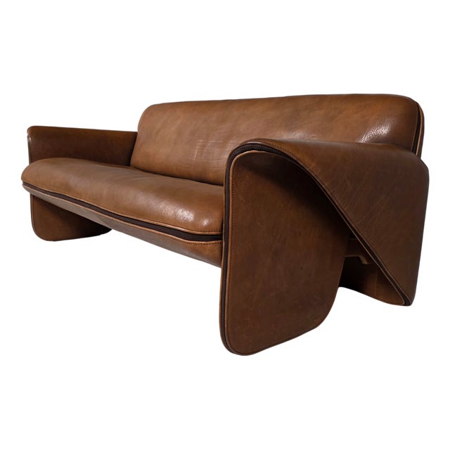 DS-125 Sofa in Cognac Leather by Gerd Lange for de Sede, Switzerland, 1980s For Sale