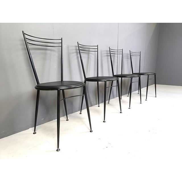 Vintage Dining Chairs by Calligaris, 1980s, Set of 4 For Sale - Image 6 of 12