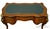 Brown Vintage French Provincial Louis XV Burled Walnut & Kingwood Bureau Plat / Executive Desk W. Tooled Leather Top & Gilt Figural Mounts For Sale - Image 8 of 11