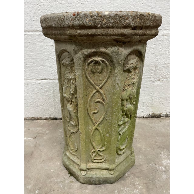 Majestic English stone planter stand from the early 20th Century rescued from a home in New Orleans looking for the next...
