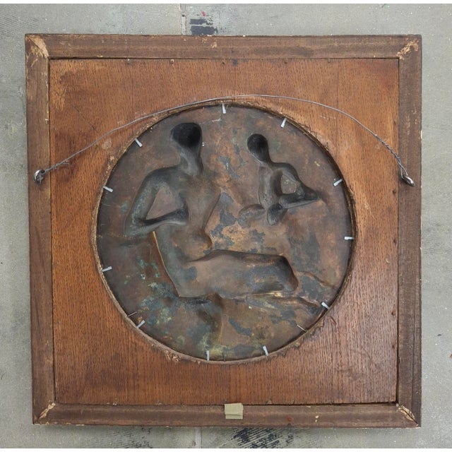 Metal Jean Baptiste Germain (French 1841-1910) Bas Relief Bronze Tondo of Bacchus With Young Satyr For Sale - Image 7 of 7