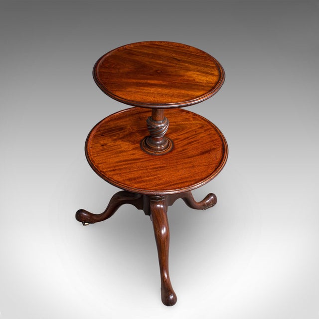 Antique Dumb Waiter, English Two Tier Afternoon Tea Serving Stand, Regency, 1820 For Sale - Image 6 of 12