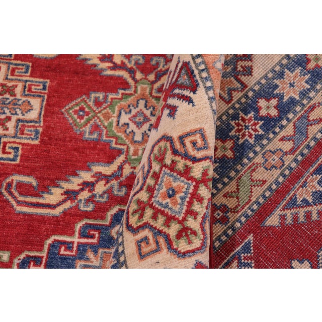 Textile Southwestern Kazak Red/Beige Wool Rug - 9'0''x11'6'' For Sale - Image 7 of 10