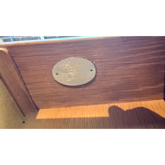 Baker Furniture Mid-Century Modern Walnut Cabinet With Brass Hardware, Circa 1970s For Sale - Image 14 of 14