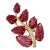 Rubellite Carved Leaf 14k Earrings - 2 Pieces For Sale
