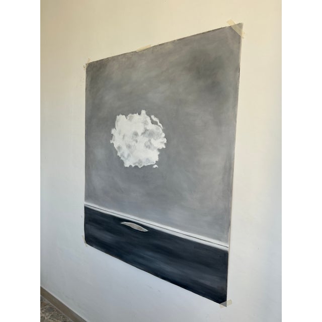 Cloud With Dark Water Original Oil Painting by Natalie Mitchell/Sette Design A simple white cloud floats above a dark sea...