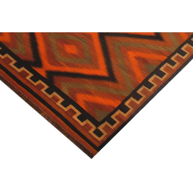 1960s Vintage Turkish Tribal Kilim Hand-Woven Area Rug For Sale - Image 4 of 12