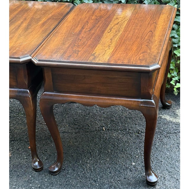 Harden Furniture Late 20th Century Harden Cherry Queen Anne End Tables - A Pair For Sale - Image 4 of 11