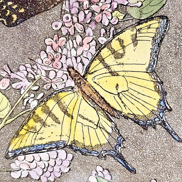 Late 20th Century Fred Edwards “Butterfly Bush” Hand-Colored Etching and Aquatint, 13/25 For Sale - Image 5 of 14