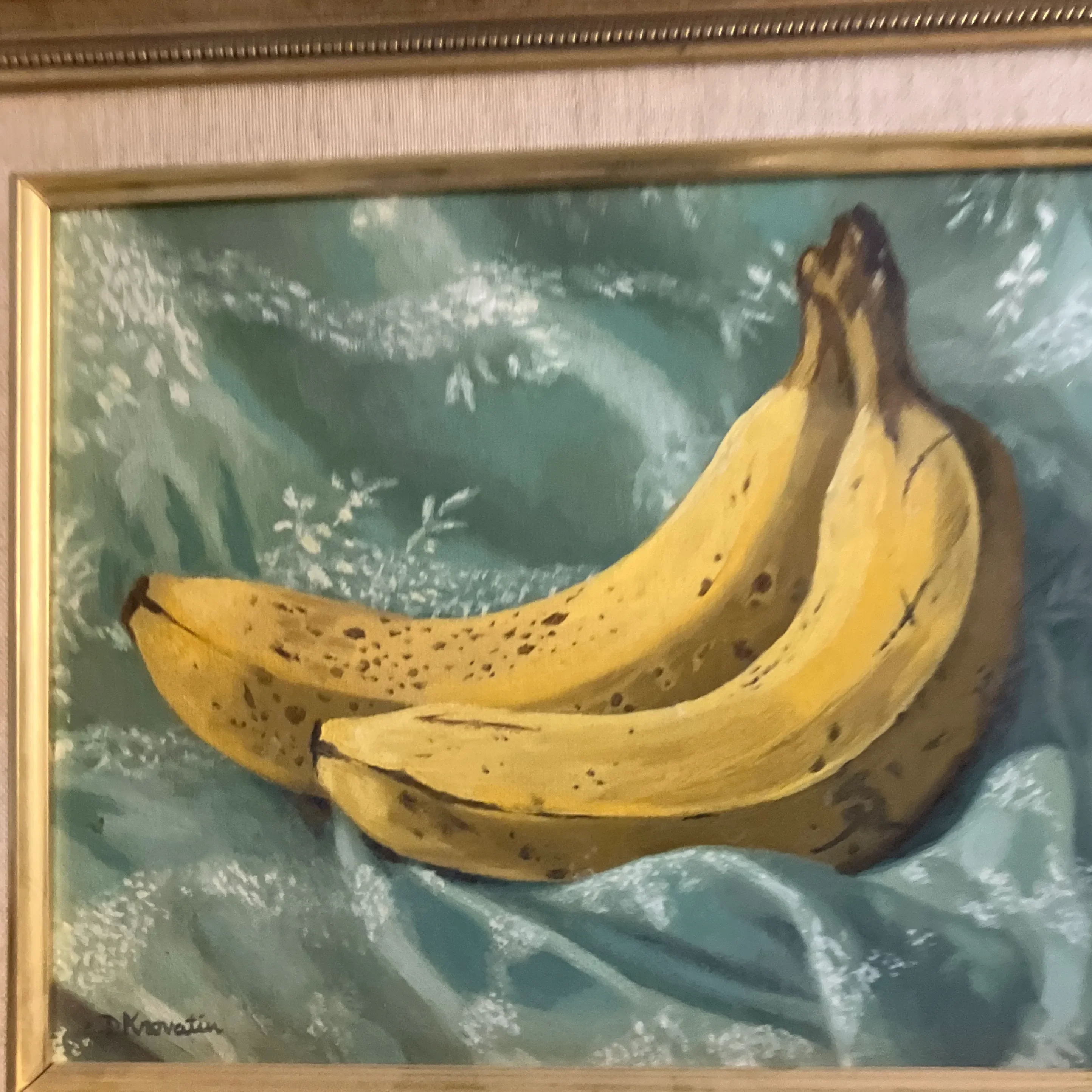Contemporary Original Realistic Still Life Painting Banana's