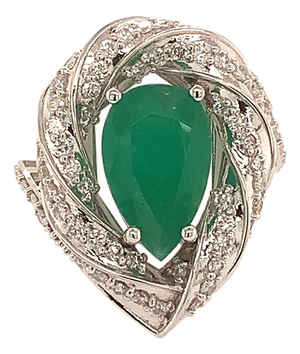 Natural Emerald Diamond Ring 14k Gold 6.1 TCW Certified