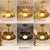 Handmade Brass Flower Chandelier, Hammered Lotus Ceiling Light, Floral Pendant Fixture, Art Deco Lighting for Living Room and Bedroom For Sale - Image 10 of 13