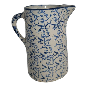 19thc Spongeware Pottery Pitcher