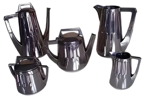 Tea and Coffee Set by Peter Behrens for Eduard Hueck, 1904, Set of 5
