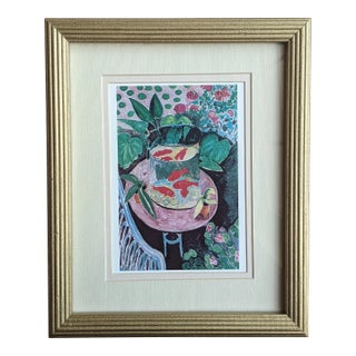 Vintage Matisse Goldfish Print Framed For Sale