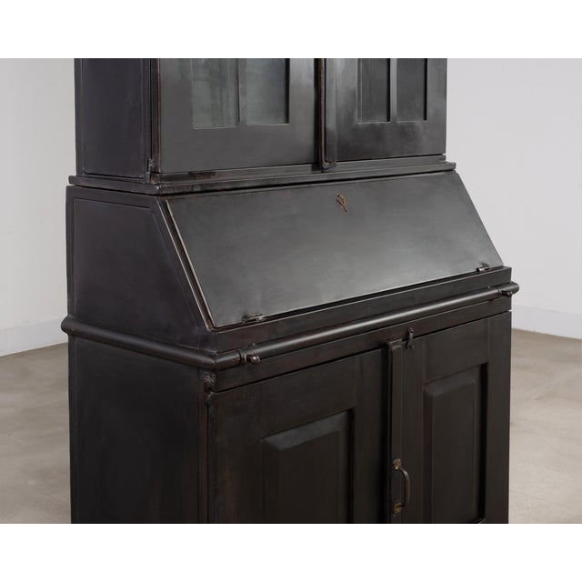 Industrial Style Iron Gunmetal Finish Secretary Cabinet 8.5 Ft. For Sale In Sacramento - Image 6 of 18